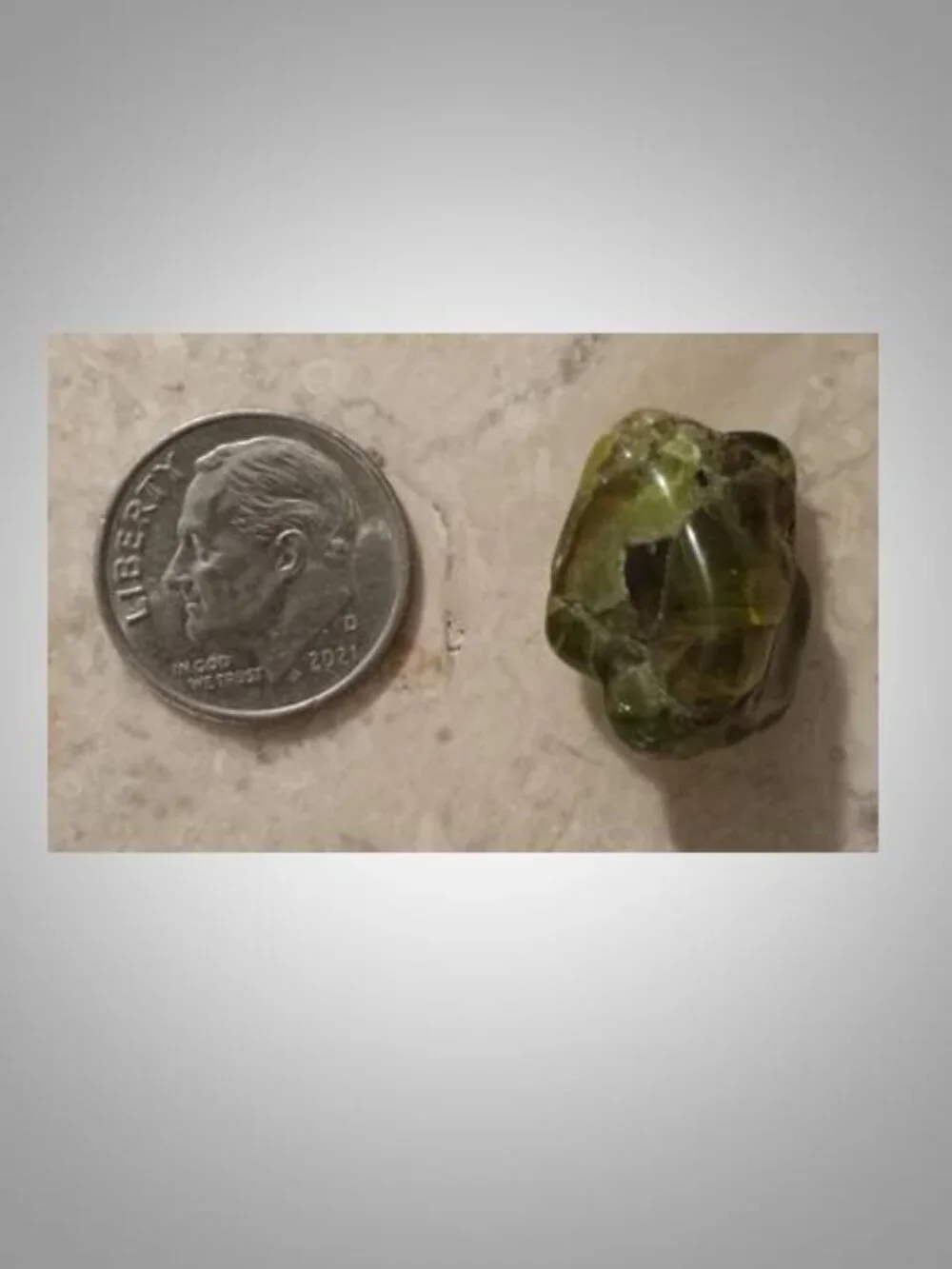 #7 Peridot crystal rock stone mini tumbled August Birthstone Relaxation